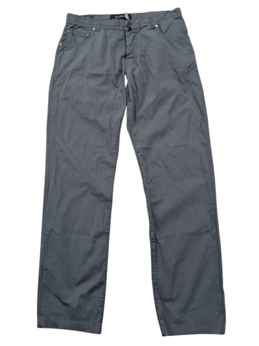 Kiton Napoli Mens 35 Grey Cotton Stretch 5-Pocket Button Fly Chino Pants Italy